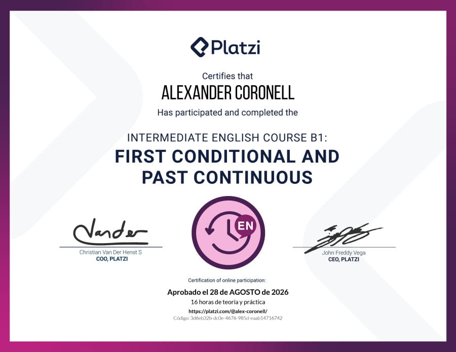 Intermediate English Course B1 - First Conditional and Past Continuous